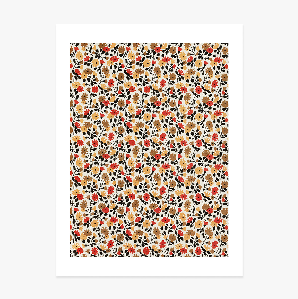 Poster mit roten und gelben Blumen