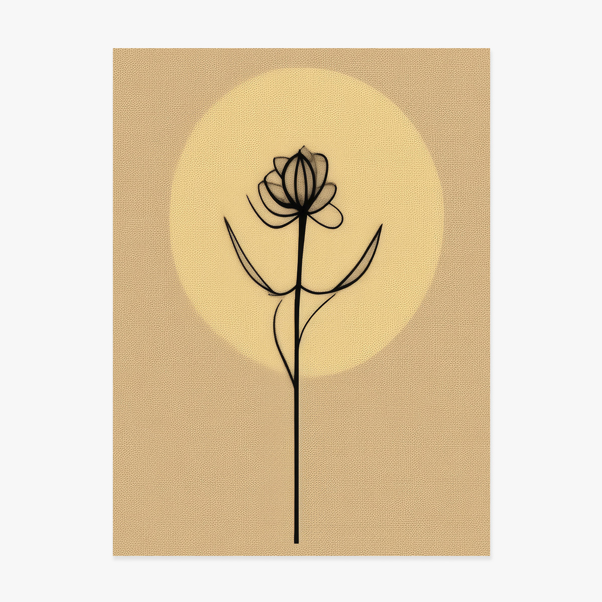 Poster „Minimalistische Blume“ (Strichzeichnung)