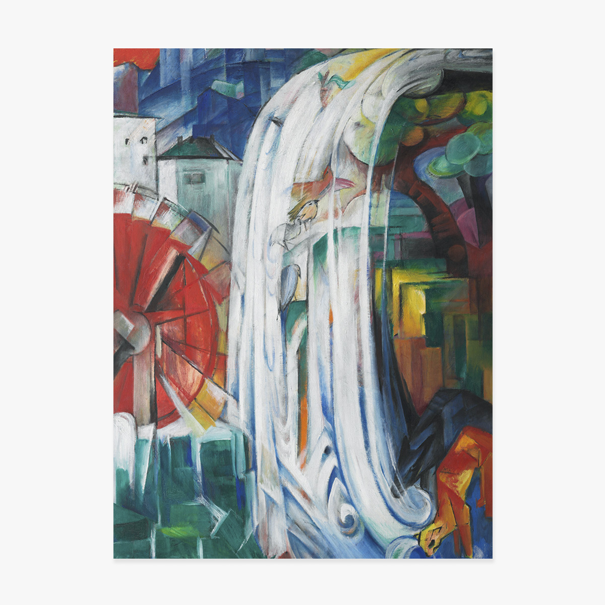 Plakat von Franz Marc, „Die verzauberte Mühle“, 1913