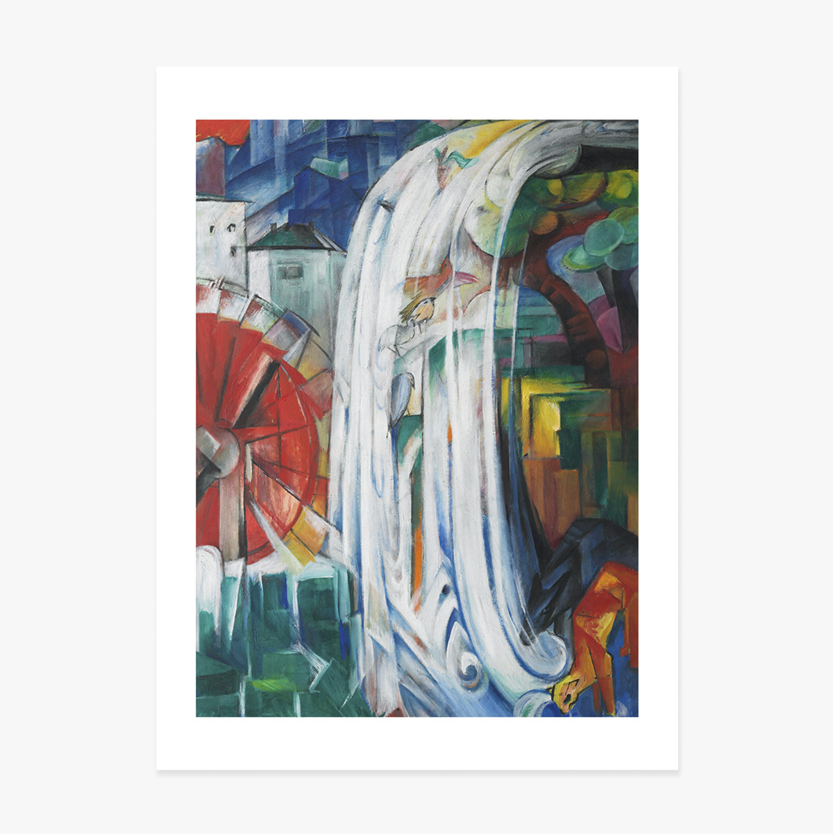 Plakat von Franz Marc, „Die verzauberte Mühle“, 1913