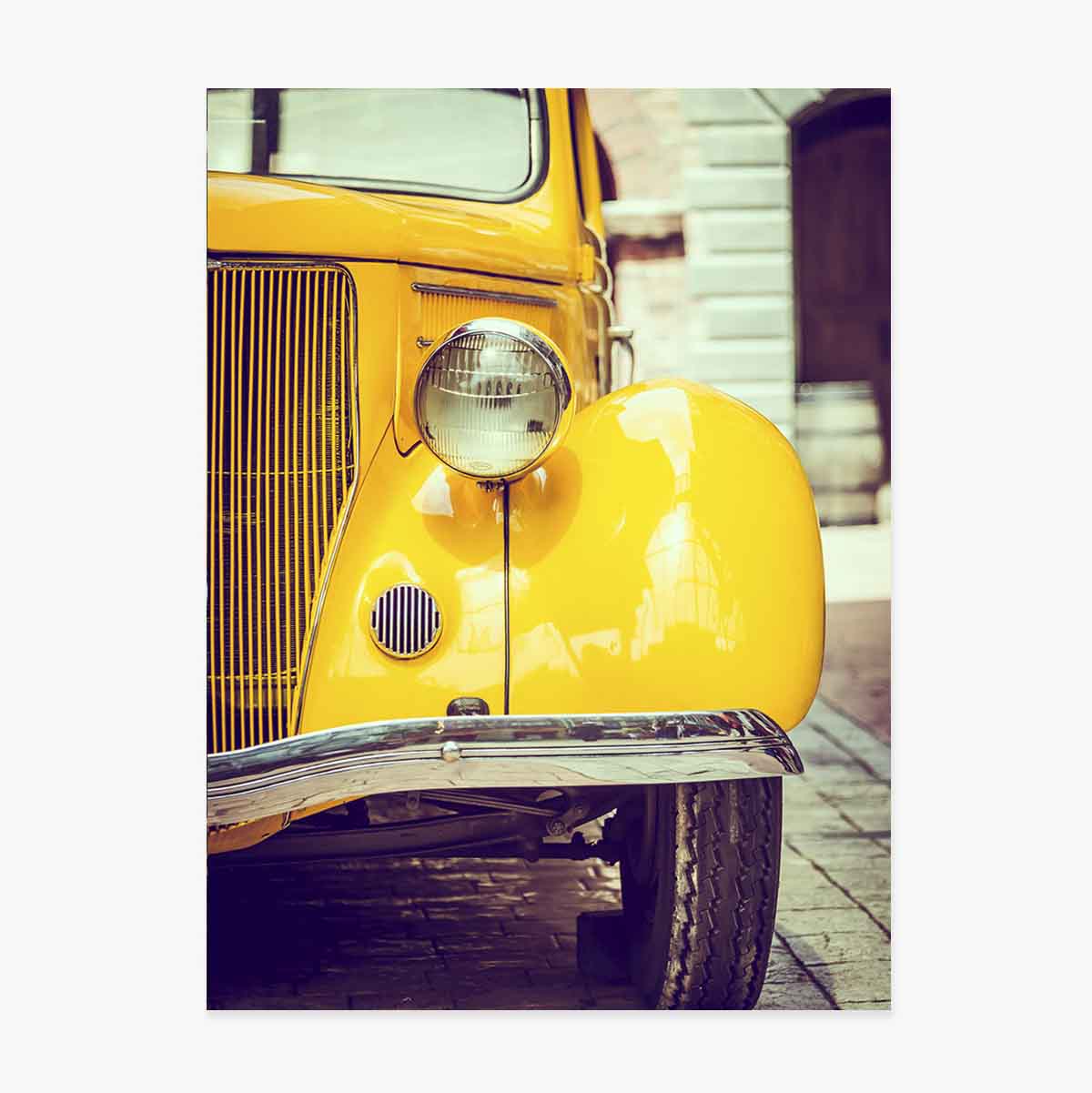 Poster: Gelbes Oldtimer-Auto