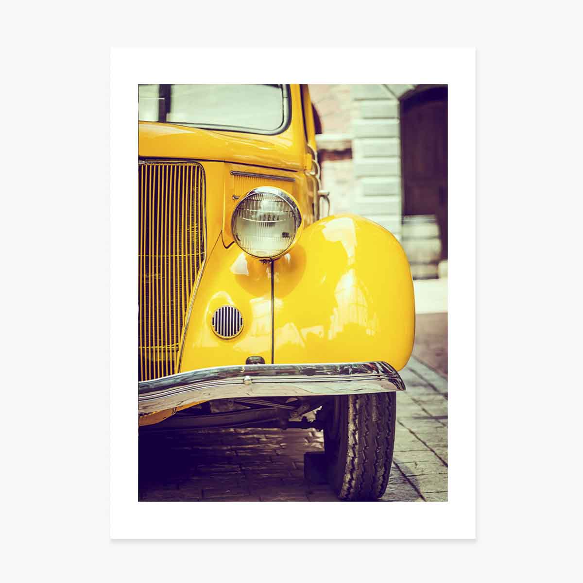Poster: Gelbes Oldtimer-Auto