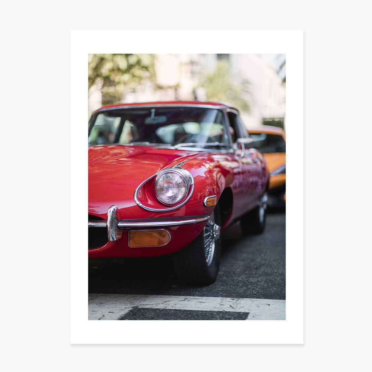 Poster: Rotes Oldtimer-Auto