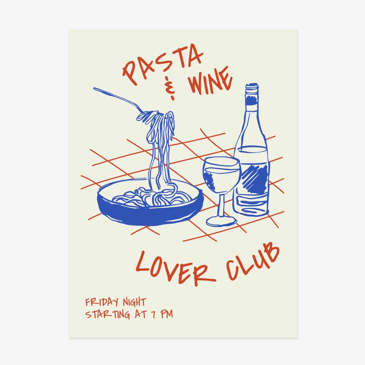 Poster „Pasta & Wine“