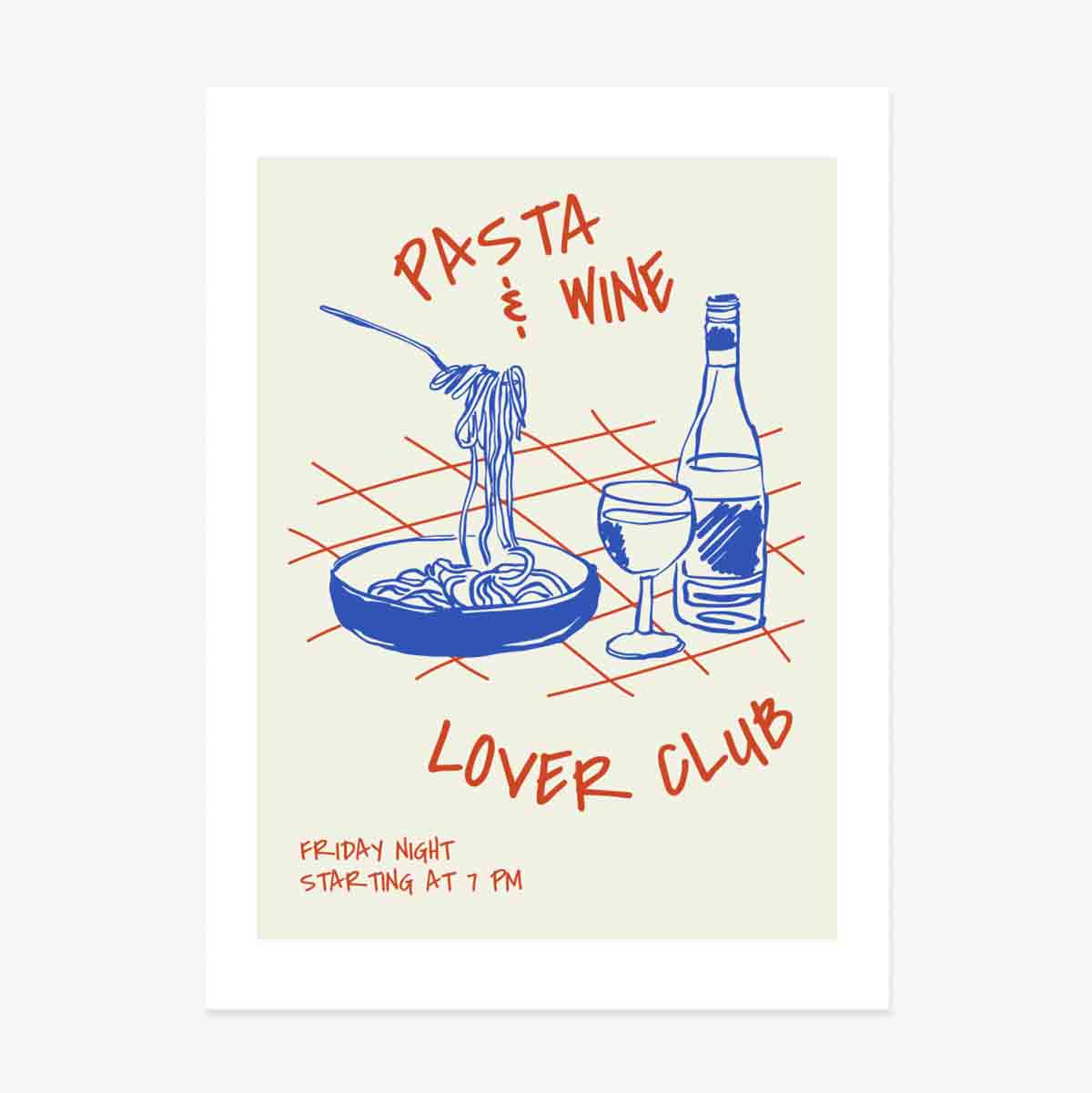 Poster „Pasta & Wine“