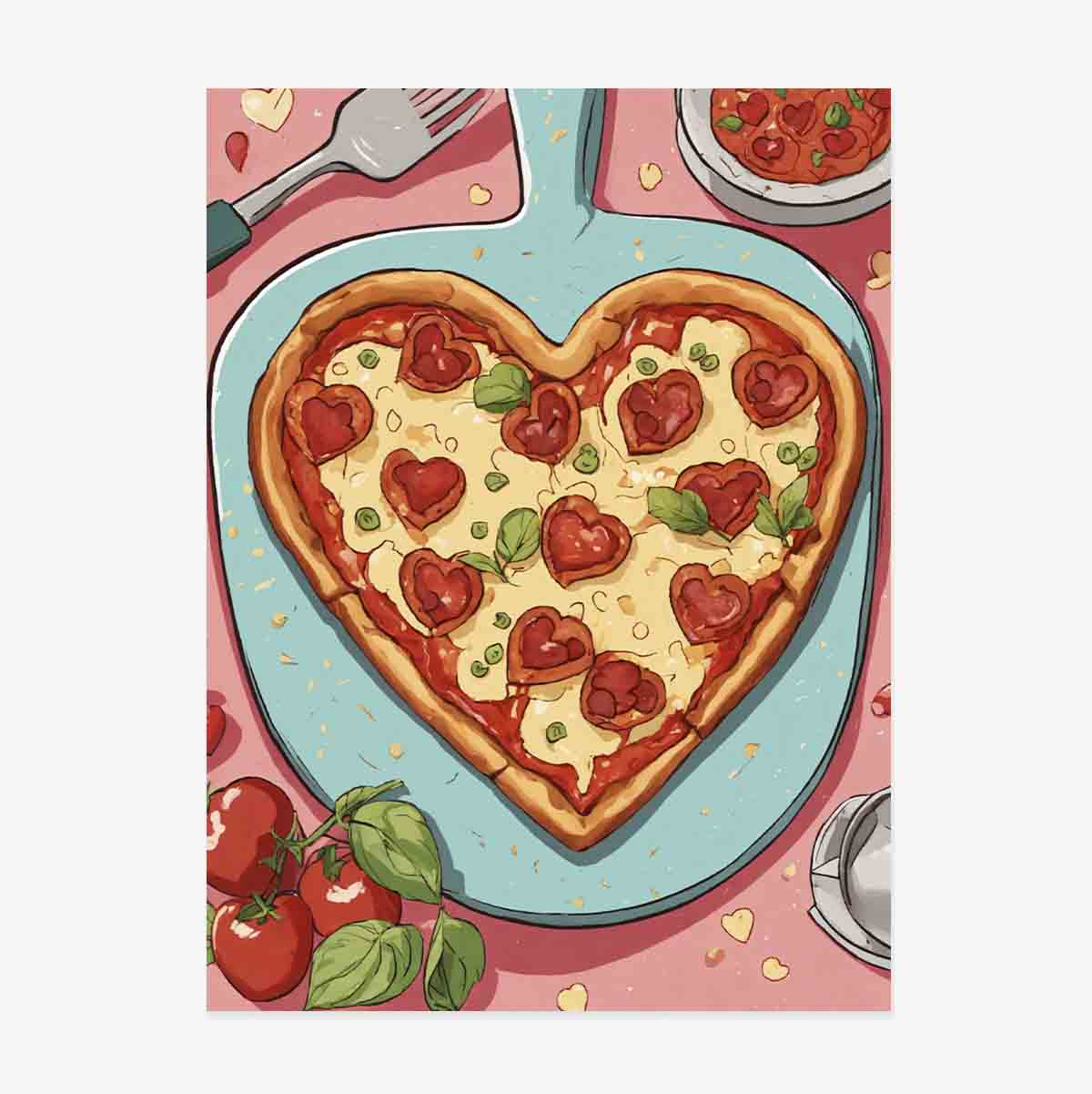 Poster „Herz-Pizza“