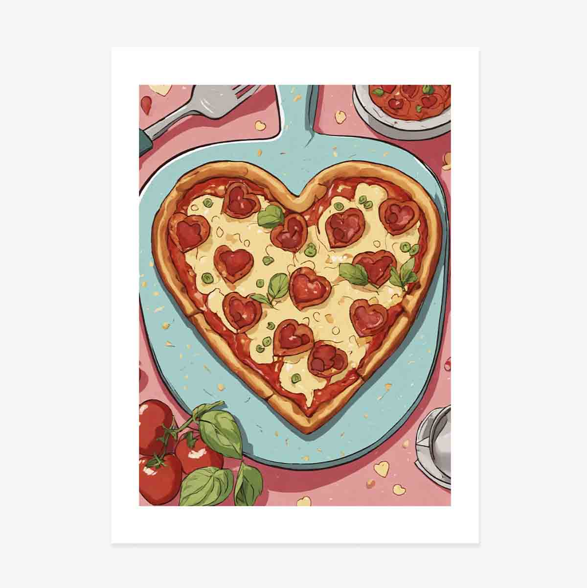 Poster „Herz-Pizza“