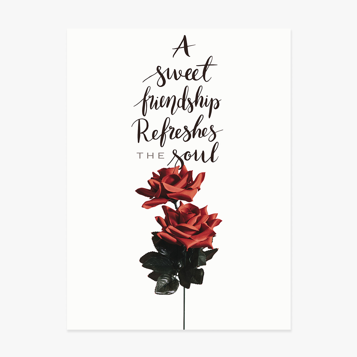 Poster „Freundschaft mit Rosen“