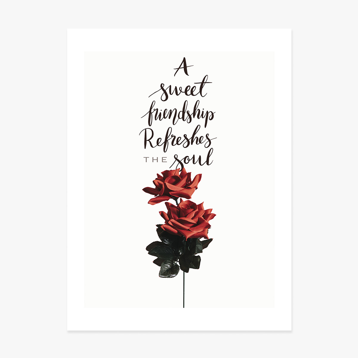 Poster „Freundschaft mit Rosen“