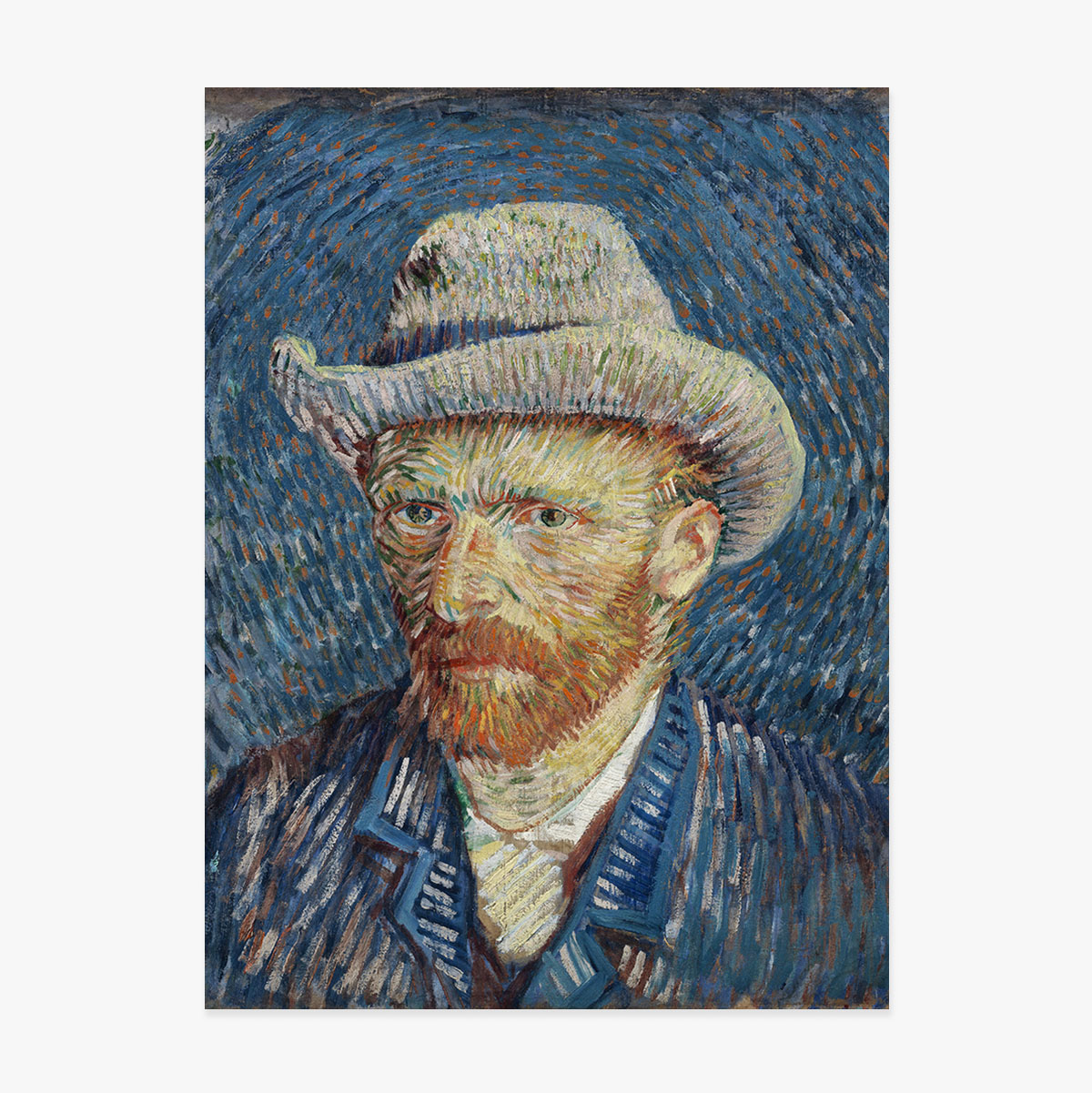 Poster: Vincent van Gogh, Selbstporträt mit grauem Filzhut, 1887
